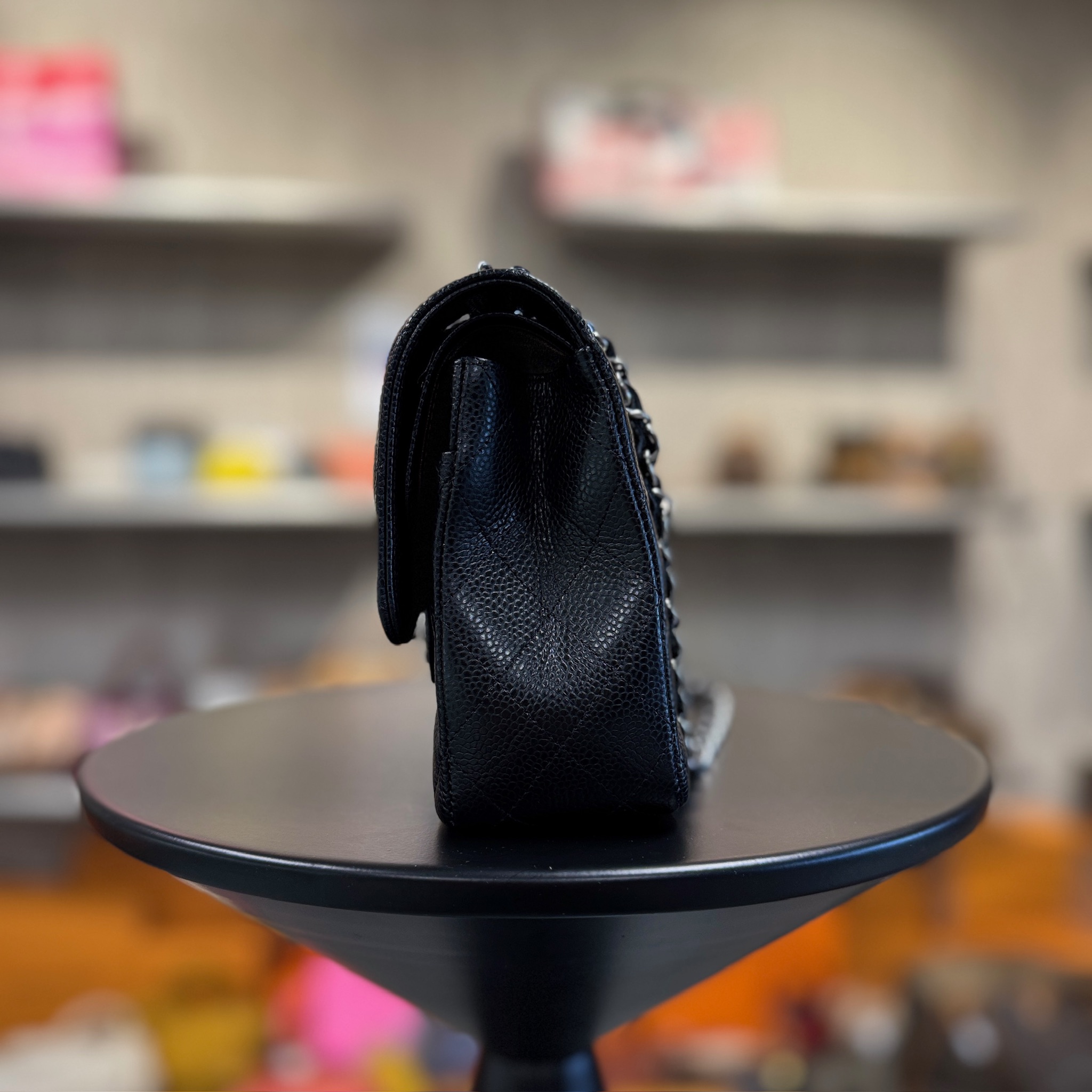 Chanel Double Flap Bag Black Caviar SHW