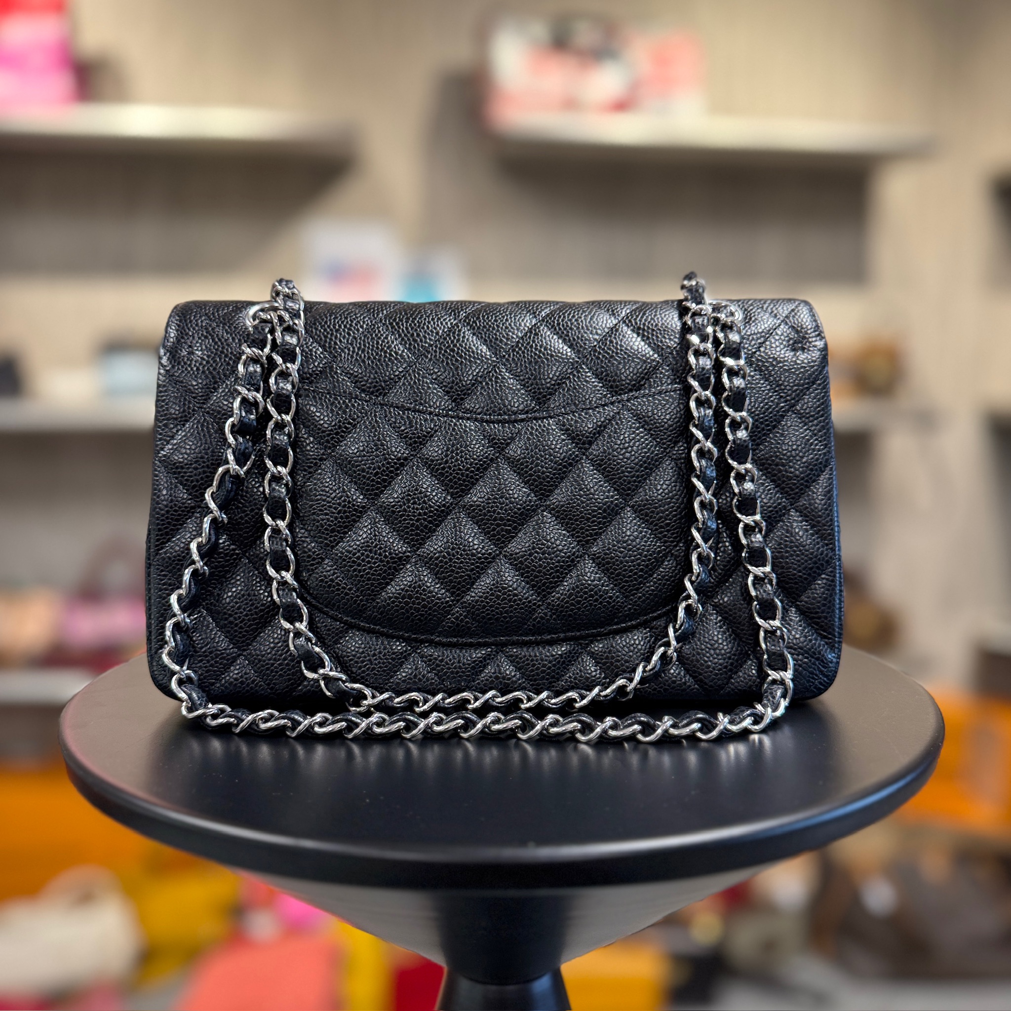 Chanel Double Flap Bag Black Caviar SHW