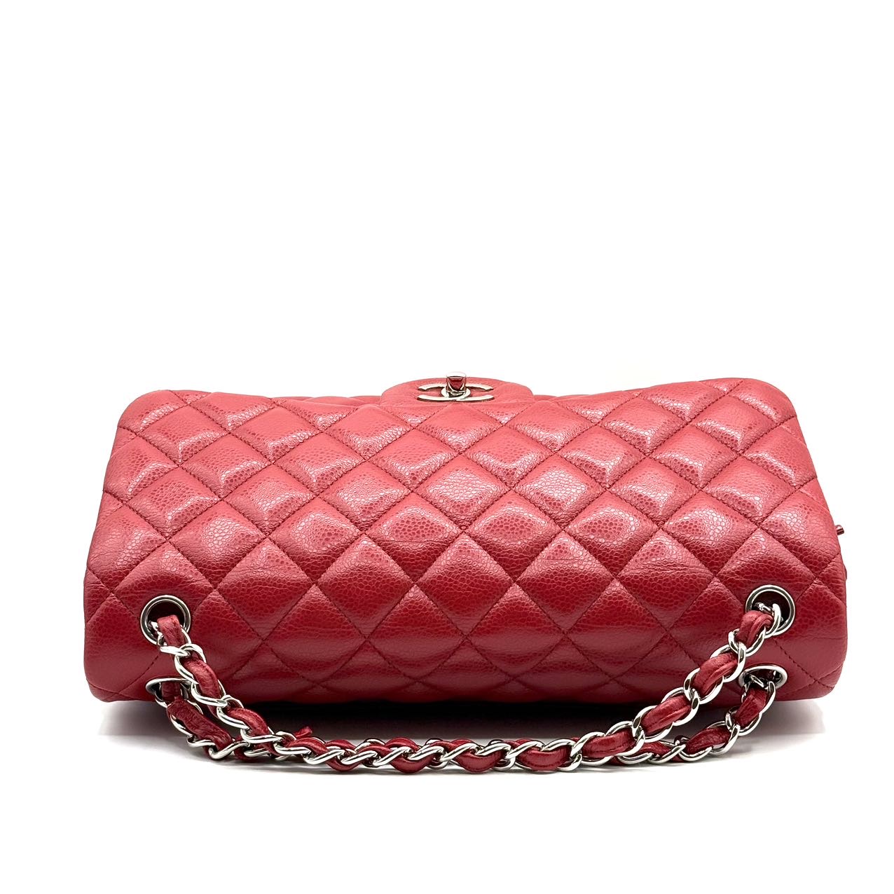 Chanel Red Quilted Caviar Jumbo Classic Double Flap Bag