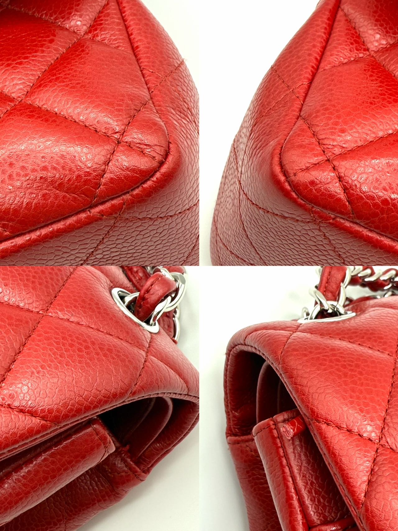 Chanel Red Quilted Caviar Jumbo Classic Double Flap Bag