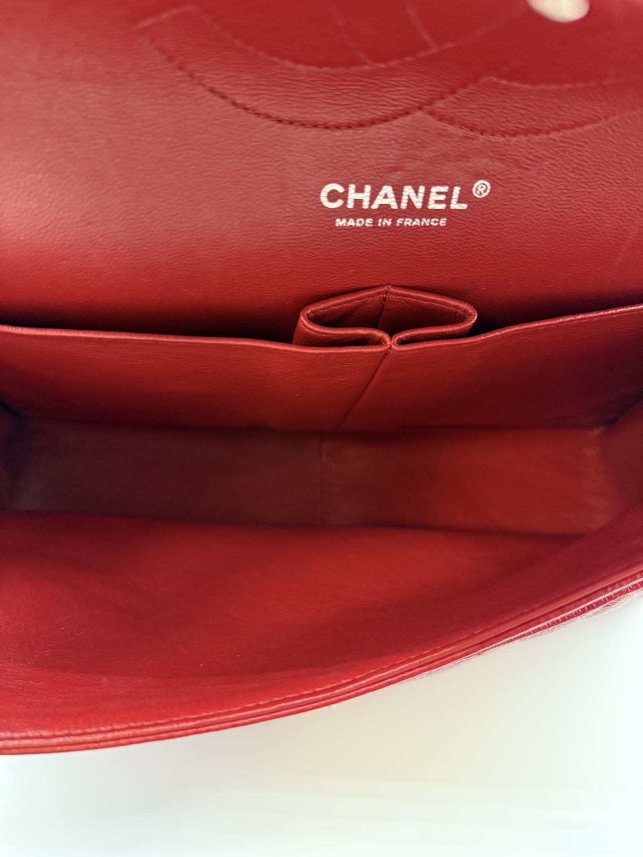 Chanel Red Quilted Caviar Jumbo Classic Double Flap Bag