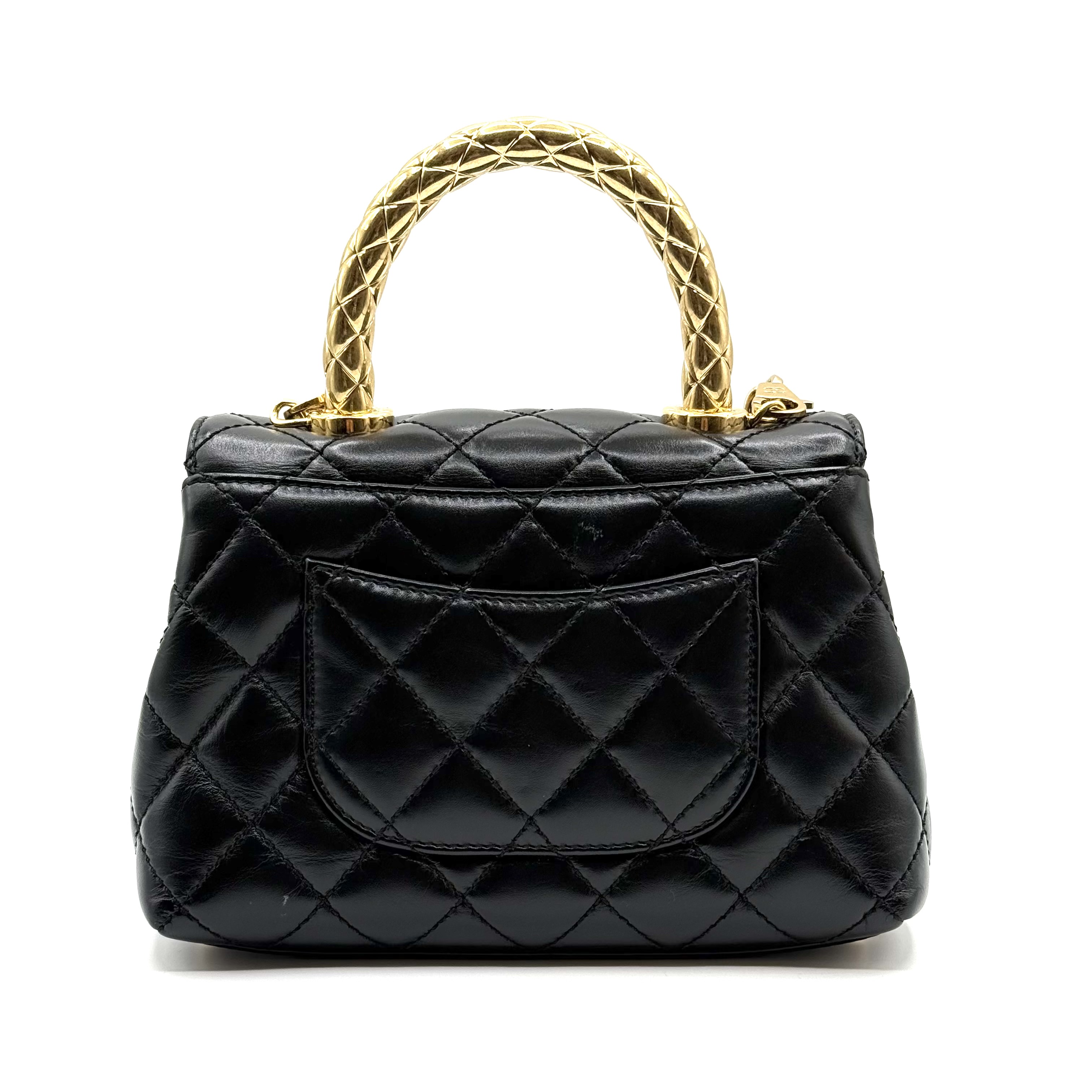 Chanel Mini Coco Handle Shiny Calfskin Black GHW