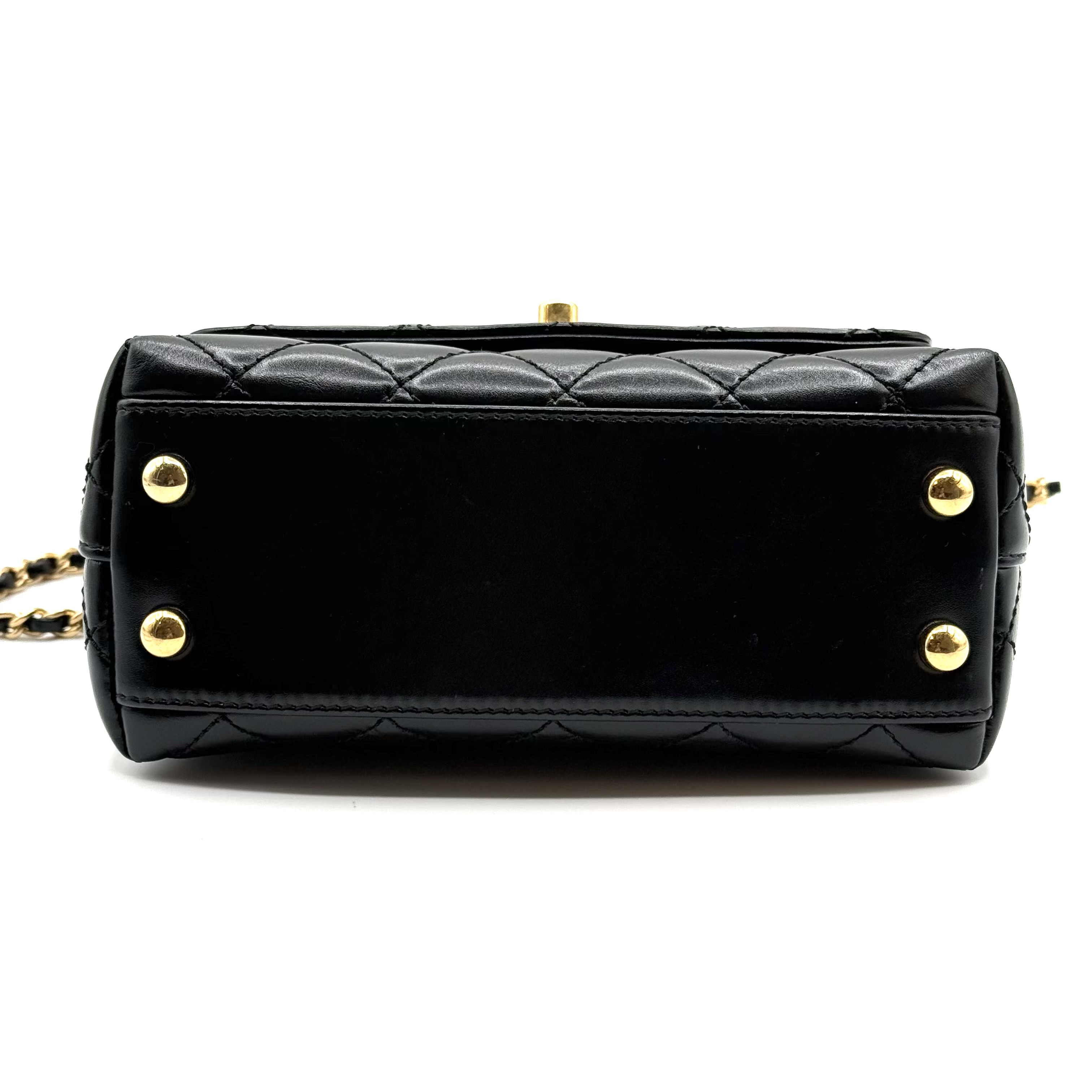 Chanel Mini Coco Handle Shiny Calfskin Black GHW
