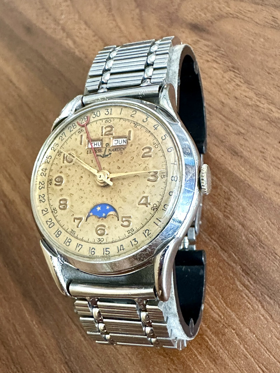 Ulysse Nardin Triple Date Calendar Mechanical With UN Band Extra RARE