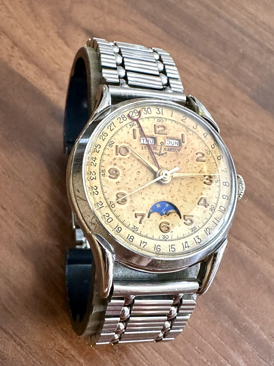 Ulysse Nardin Triple Date Calendar Mechanical With UN Band Extra RARE